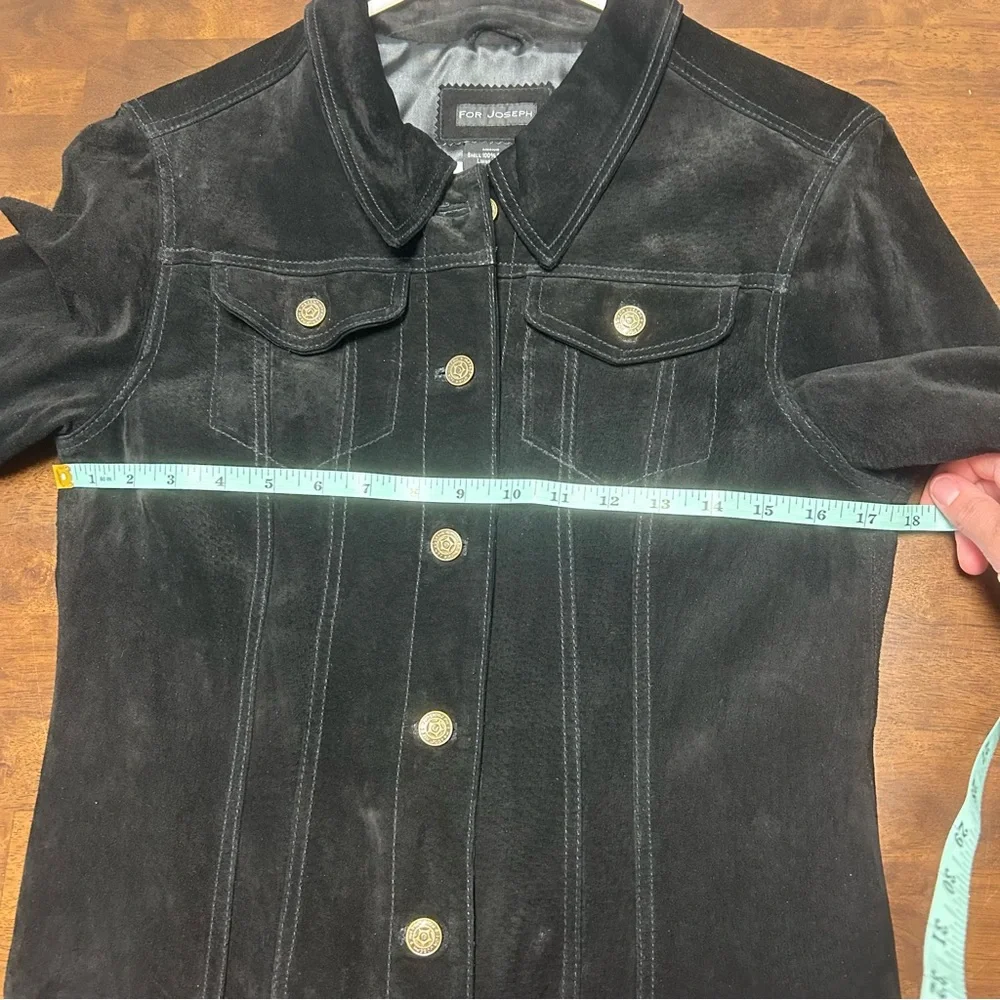 For Joseph Black Lined 100% Suede Leather Basic Jacket Women’s Size M - Picture 15 of 16